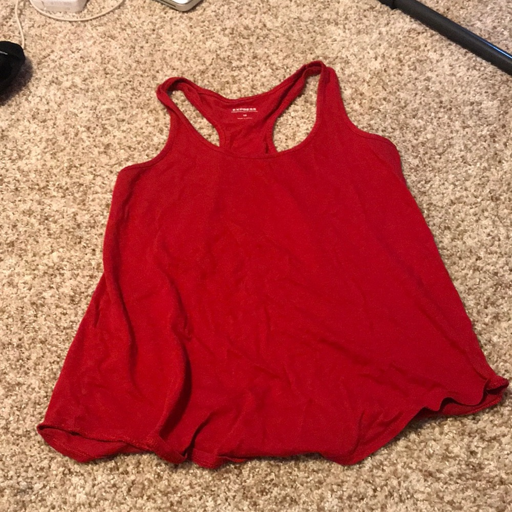 loose fit red tank top